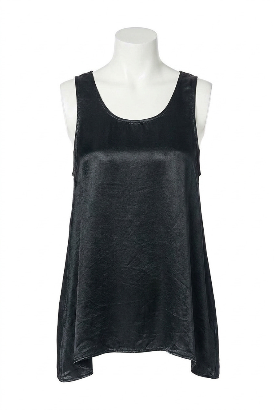 NEW PJ HARLOW cece satin cami with open back in black